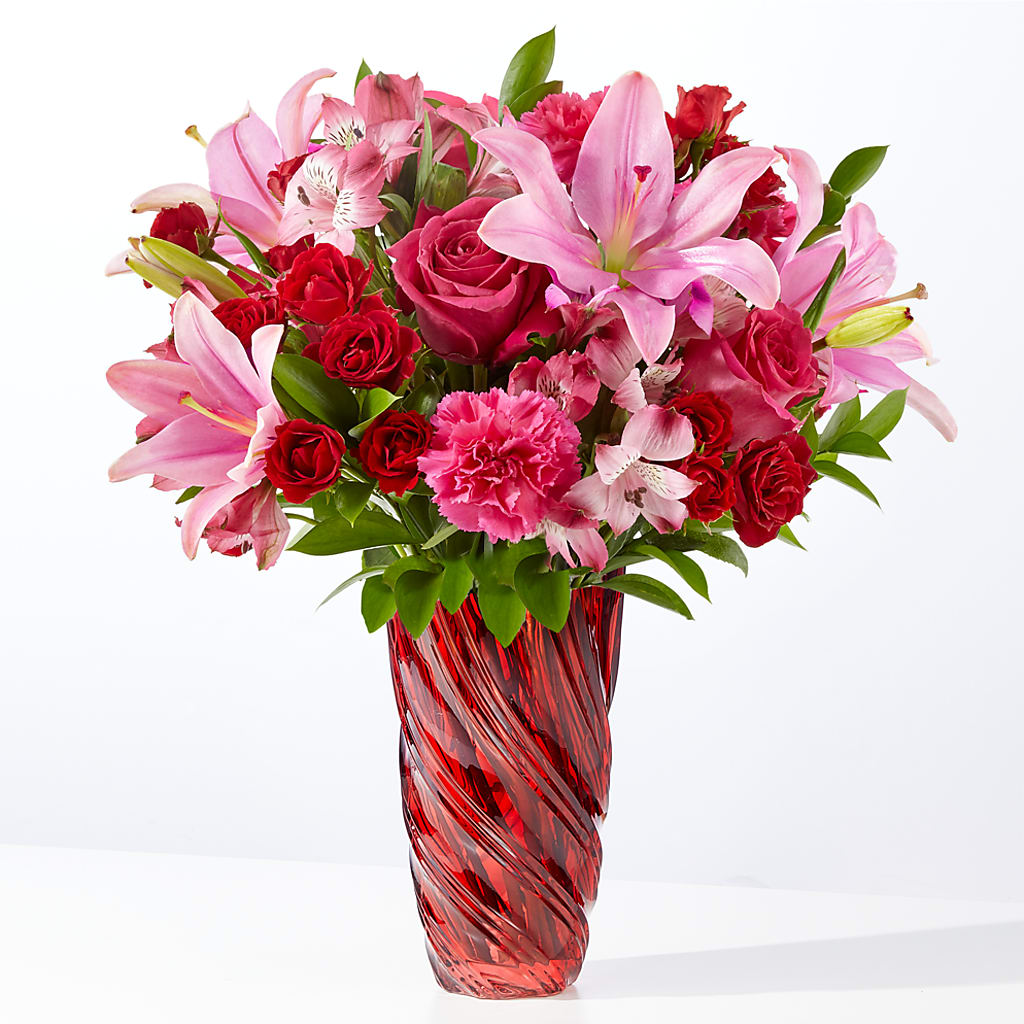 In Love Bouquet with Luxe Swirl Vase – TOWN CENTER FLORIST & GIFTS INC, Orlando FL