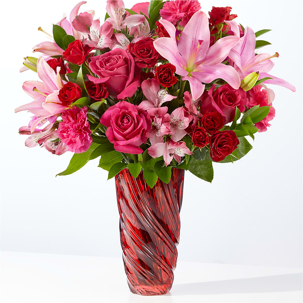 In Love Bouquet with Luxe Swirl Vase – TOWN CENTER FLORIST & GIFTS INC, Orlando FL