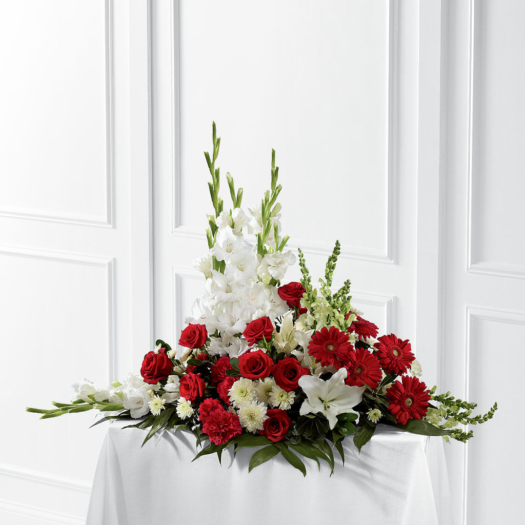 Crimson & White Arrangement – TOWN CENTER FLORIST & GIFTS INC, Orlando FL