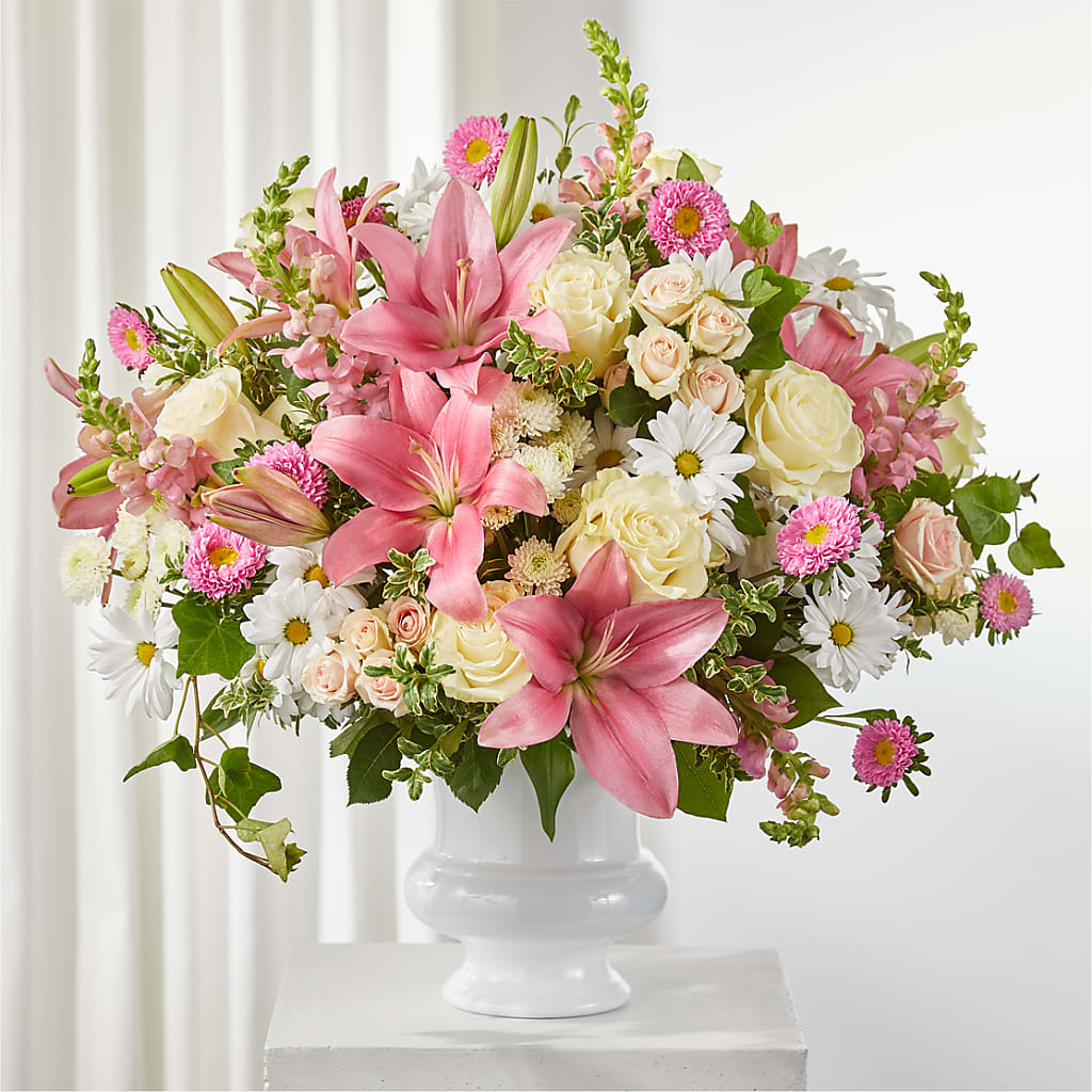 Empathetic Blooms Urn Arrangement – TOWN CENTER FLORIST & GIFTS INC, Orlando FL