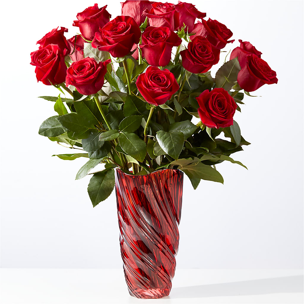 Classic Love Red Rose Bouquet with Luxe Swirl Vase – TOWN CENTER FLORIST & GIFTS INC, Orlando FL