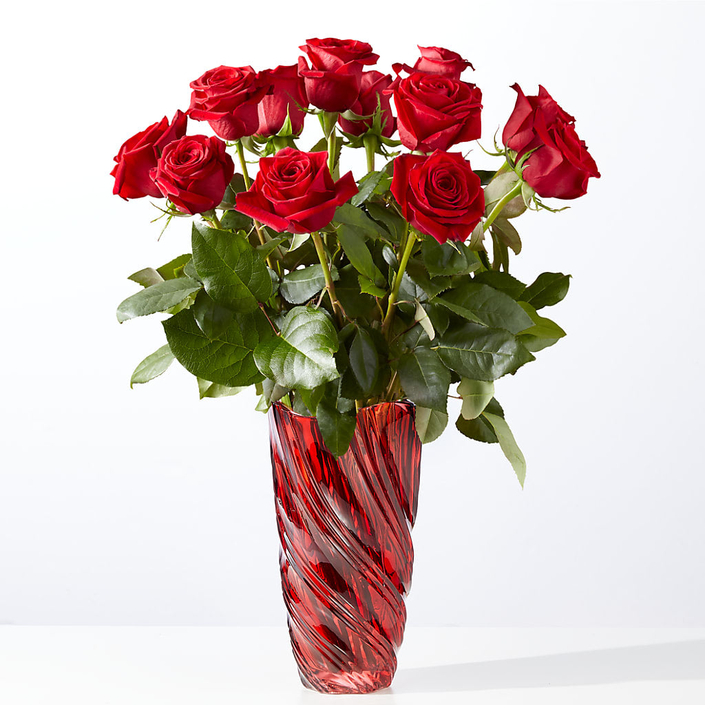Classic Love Red Rose Bouquet with Luxe Swirl Vase – TOWN CENTER FLORIST & GIFTS INC, Orlando FL