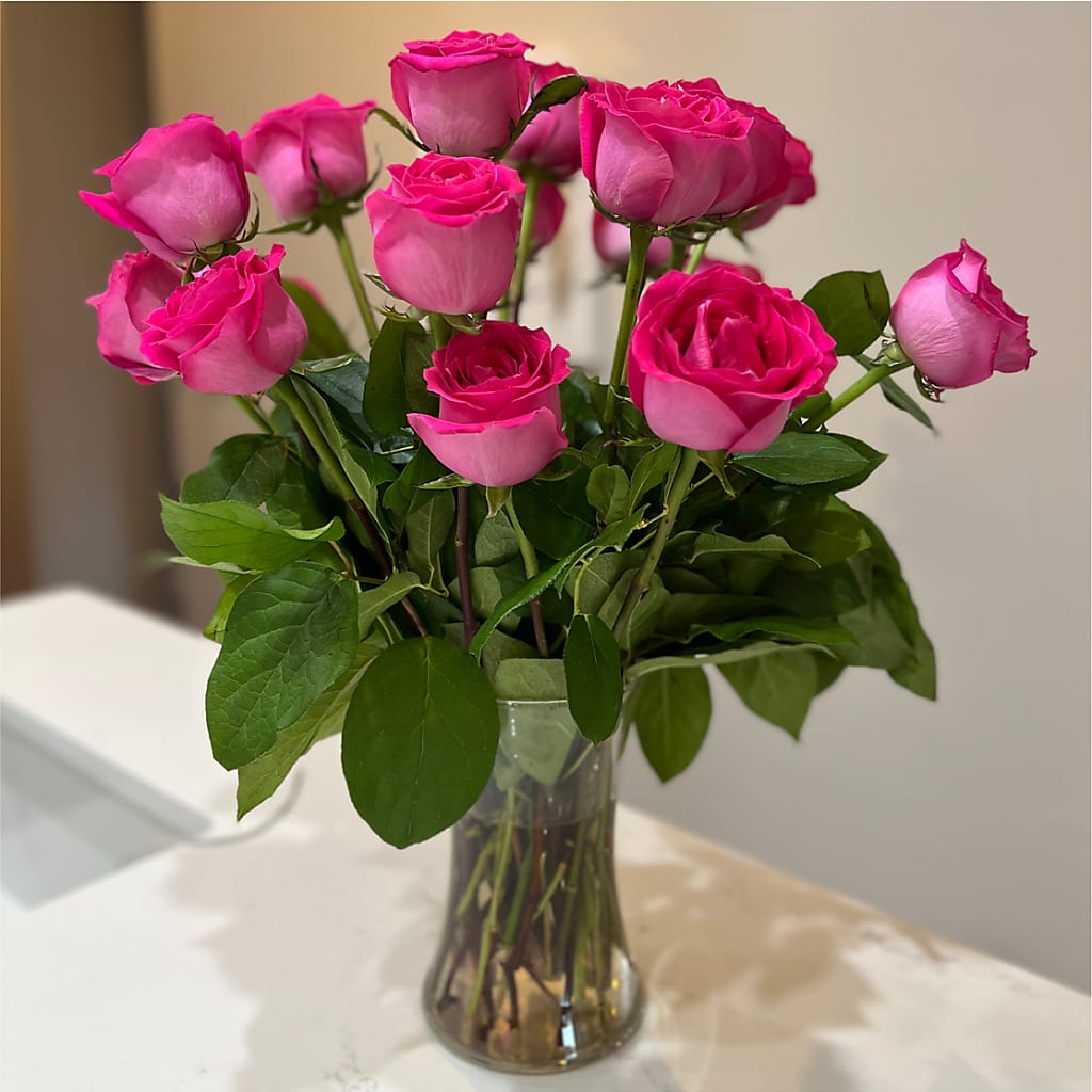 Long Stem Pink Rose Bouquet – TOWN CENTER FLORIST & GIFTS INC, Orlando FL