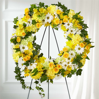 Golden Remembrance Wreath – TOWN CENTER FLORIST & GIFTS INC, Orlando FL