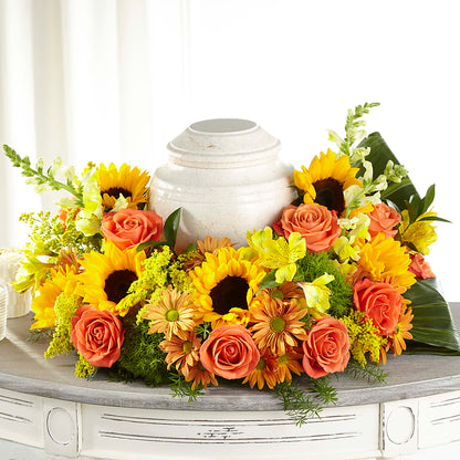 Faithful Sunflower Cremation Adornment – TOWN CENTER FLORIST & GIFTS INC, Orlando FL